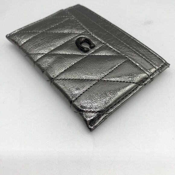 Coach Gun Metal Quilted Pillow Leather Essential  Card Case - Picture 7 of 10